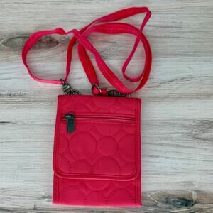 Thirty-One Vary You Cross Body - Coral Quilted Dots